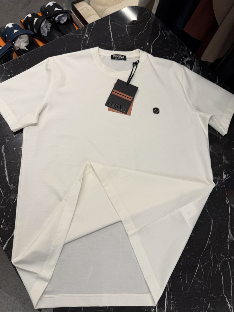 İthal Zegna T-shirt Kırışmayan Kumaş (9461-Beyaz)