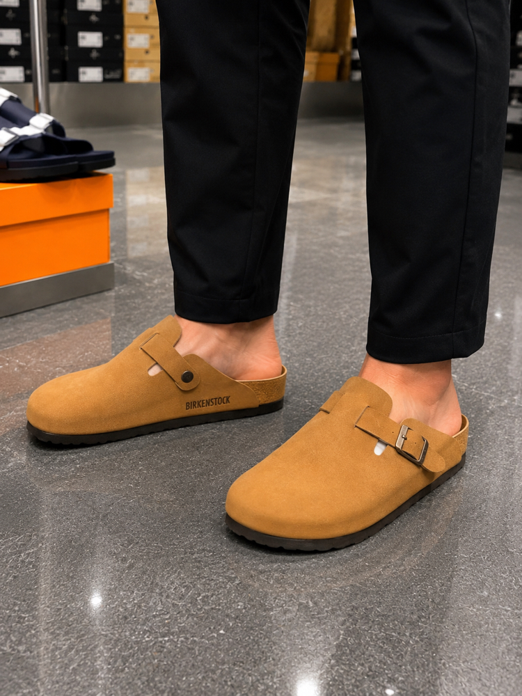 Birkenstock Yeni Sezon Boston Süet Terlik (Taba)