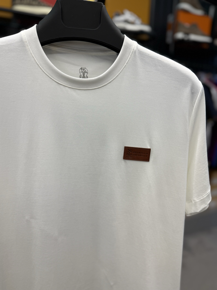 İthal Brunello Cucınelli T-shirt Kırışmayan Kumaş (9450-Beyaz)
