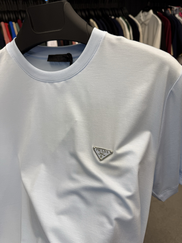 İthal Prada T-shirt Kırışmayan Kumaş (9460-Mavi)