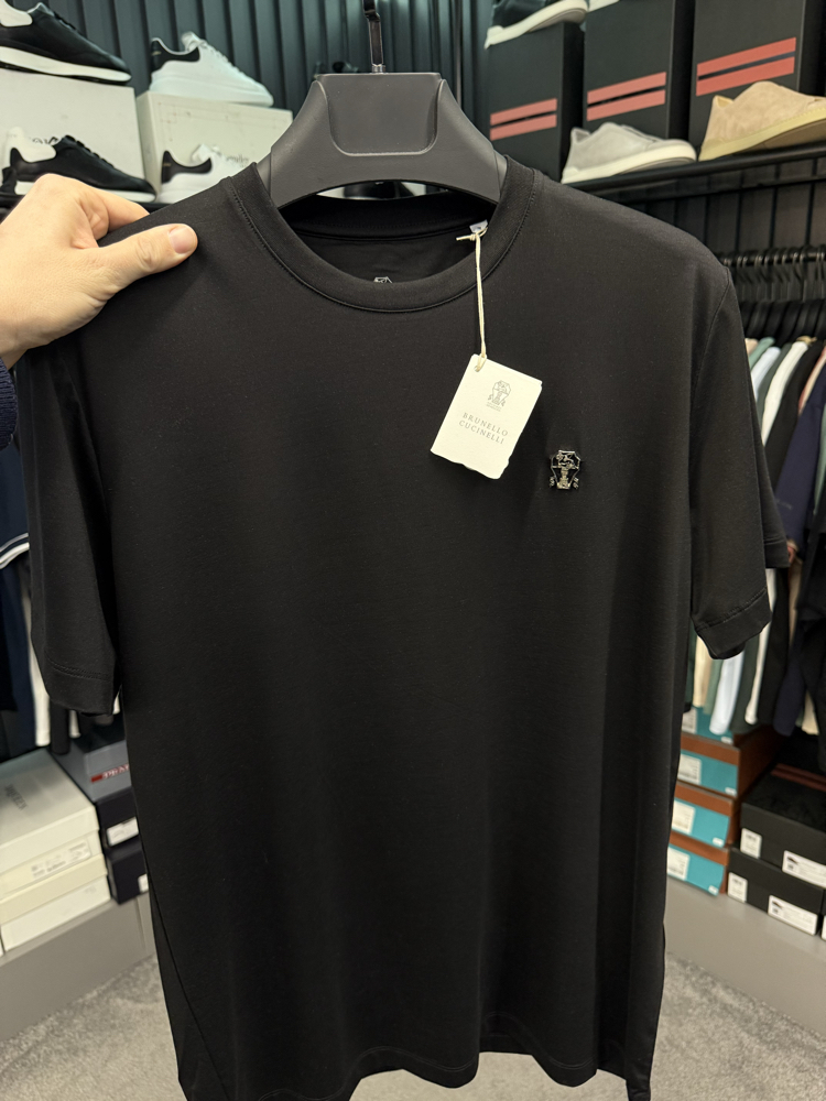 İthal Brunello Cucınelli T-shirt Kırışmayan Kumaş (9419-Siyah)