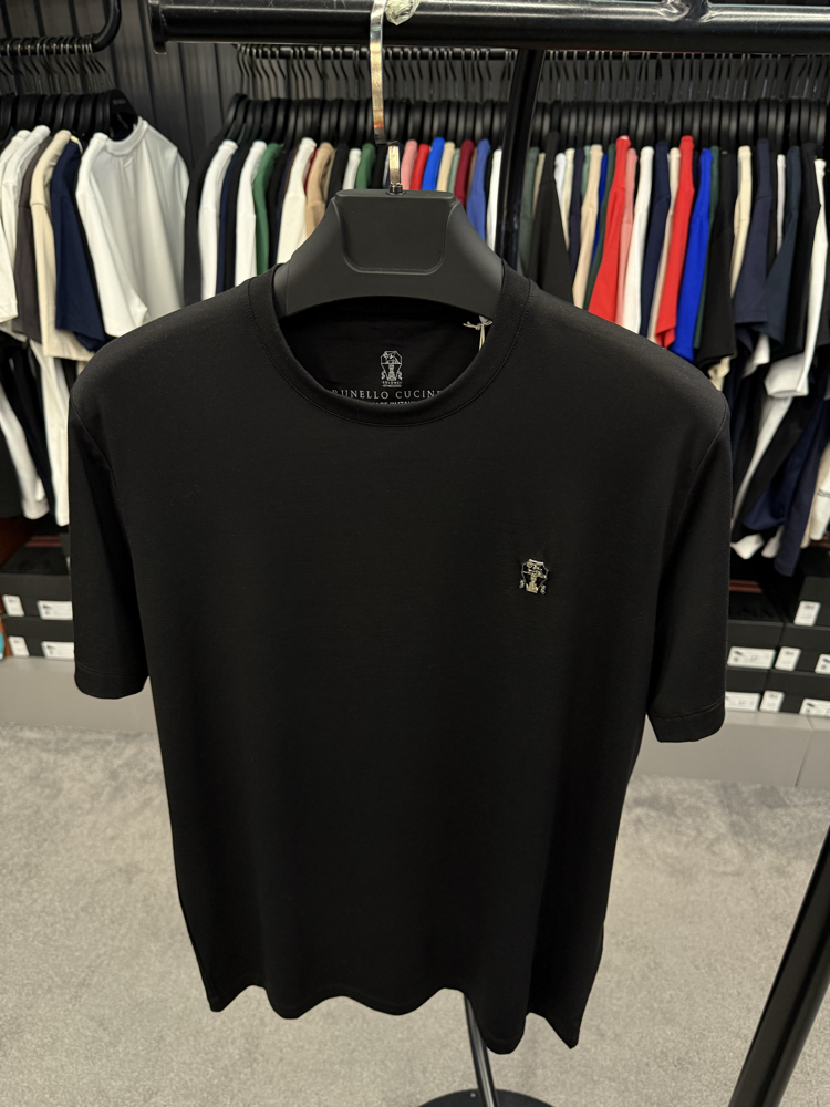 İthal Brunello Cucınelli T-shirt Kırışmayan Kumaş (9419-Siyah)