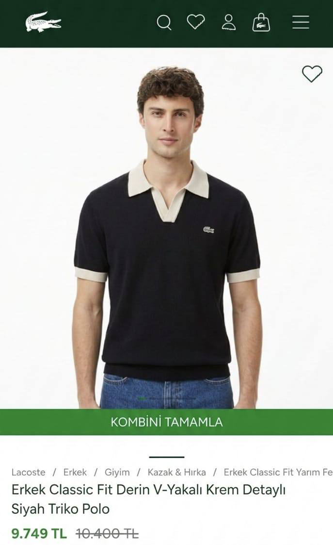  V Yaka Triko  Polo Yaka (33070-Koyu Lacivert )