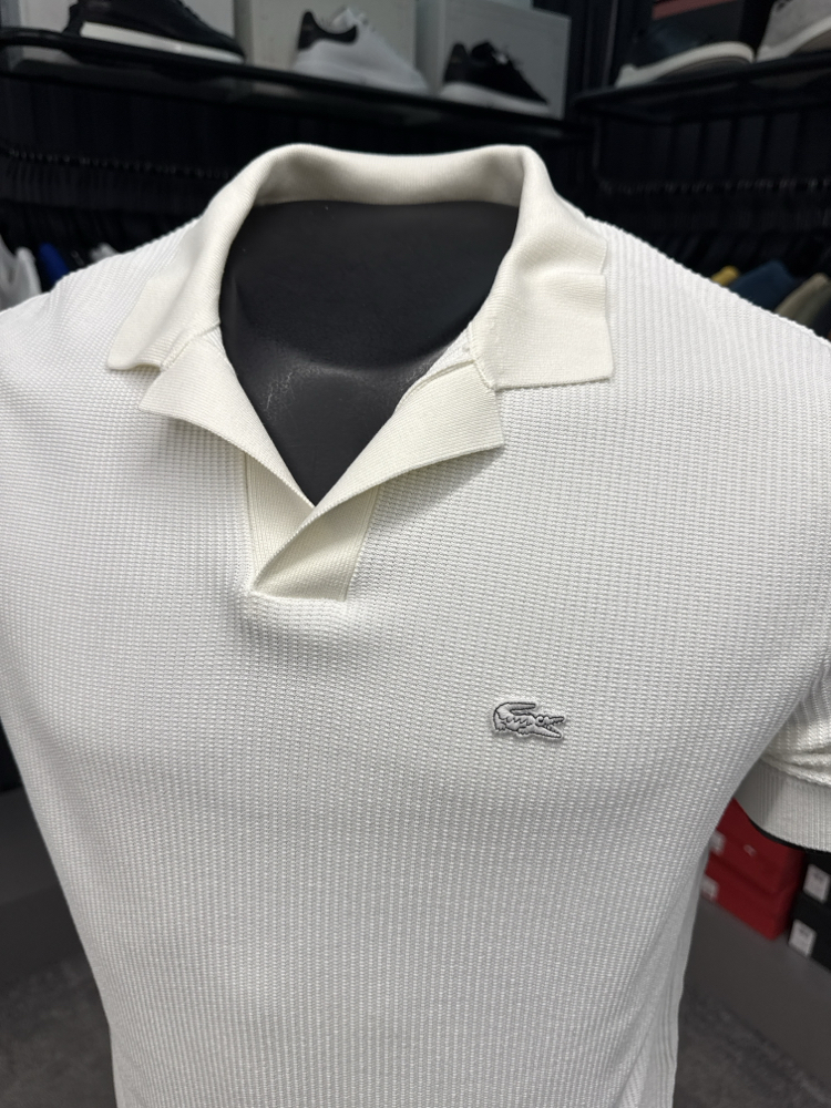 Örme V Triko Polo Yaka (Beyaz-33036)