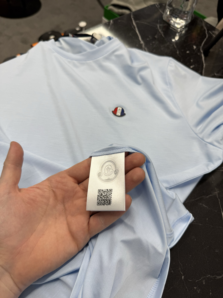 İthal Moncler T-shirt Kırışmayan Kumaş (418-Mavi)