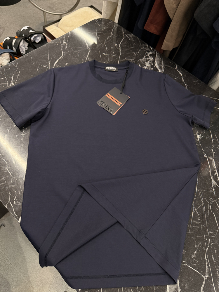 İthal Zegna T-shirt Kırışmayan Kumaş (9461-Lacivert)