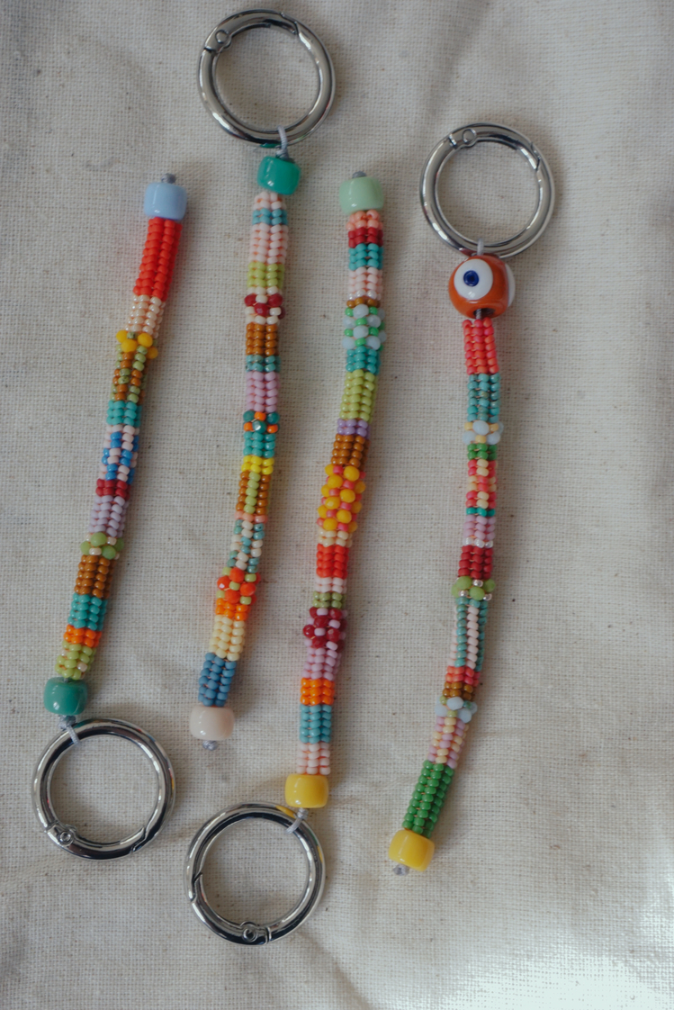 El Yapımı Miyuki Boncuk Charm, Pastel & Canlı Renk Paleti Anahtarlık