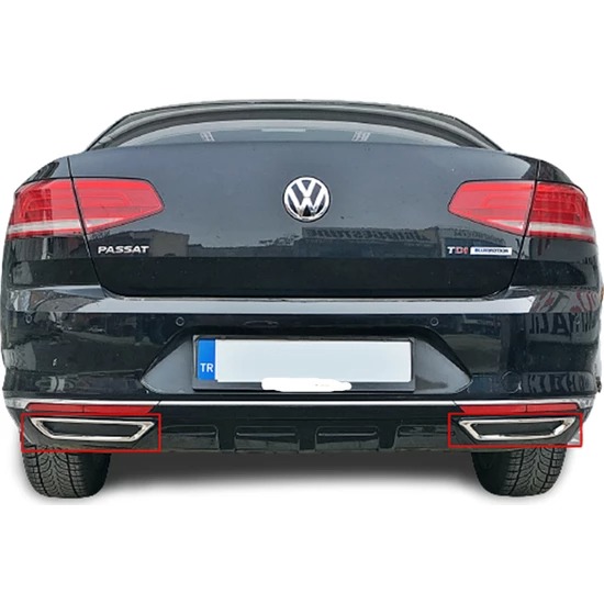 VOLKSWAGEN PASSAT B8 2016 - 2019 UYUMLU EGZOZ UCU 2 PARÇA PASLANMAZ ÇELİK