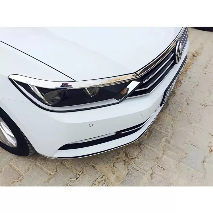 VOLKSWAGEN PASSAT 2016 SONRASI FAR KAŞI / FAR ÜSTÜ ÇITA 3 PARÇA PASLANMAZ ÇELİK