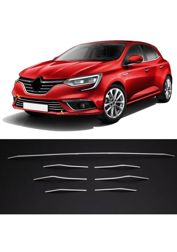MEGANE 4 2016 - 2020 FAZ 1 ÖN ALT TAMPON ÇITASI 7 PARÇA A+KALİTE PASLANMAZ ÇELİK