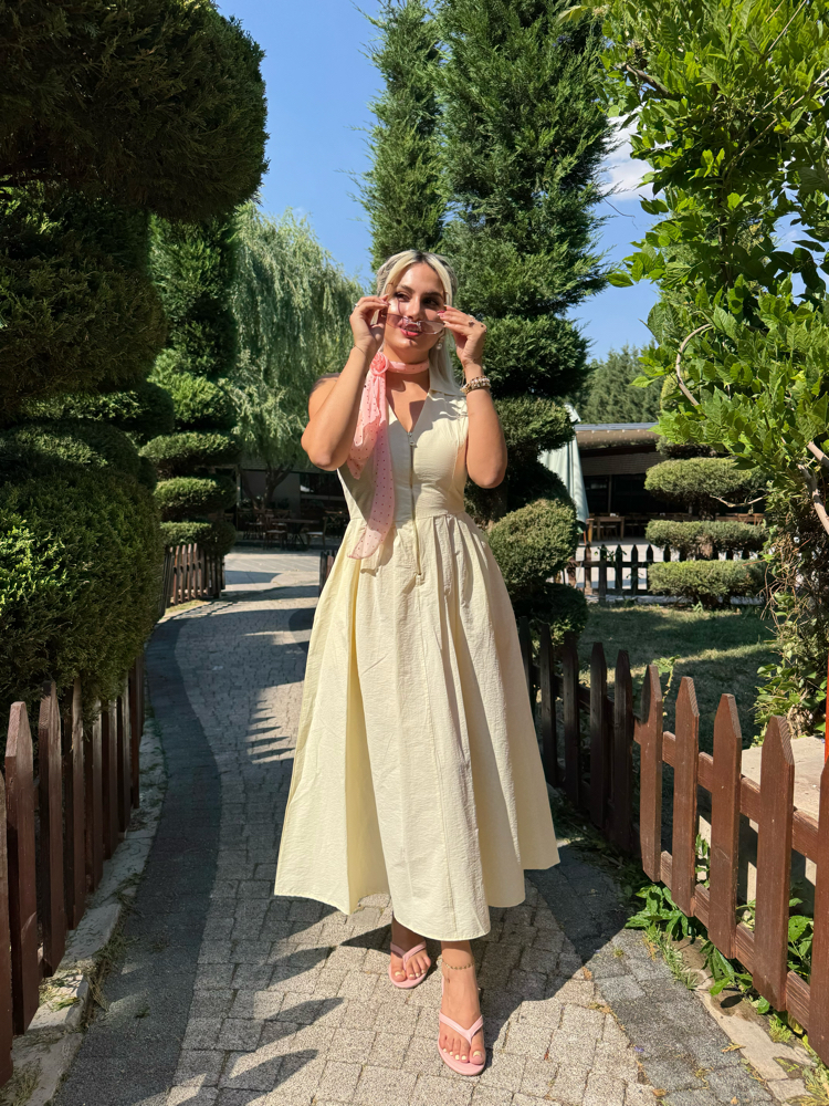  Limon Işıltısı Elbise 