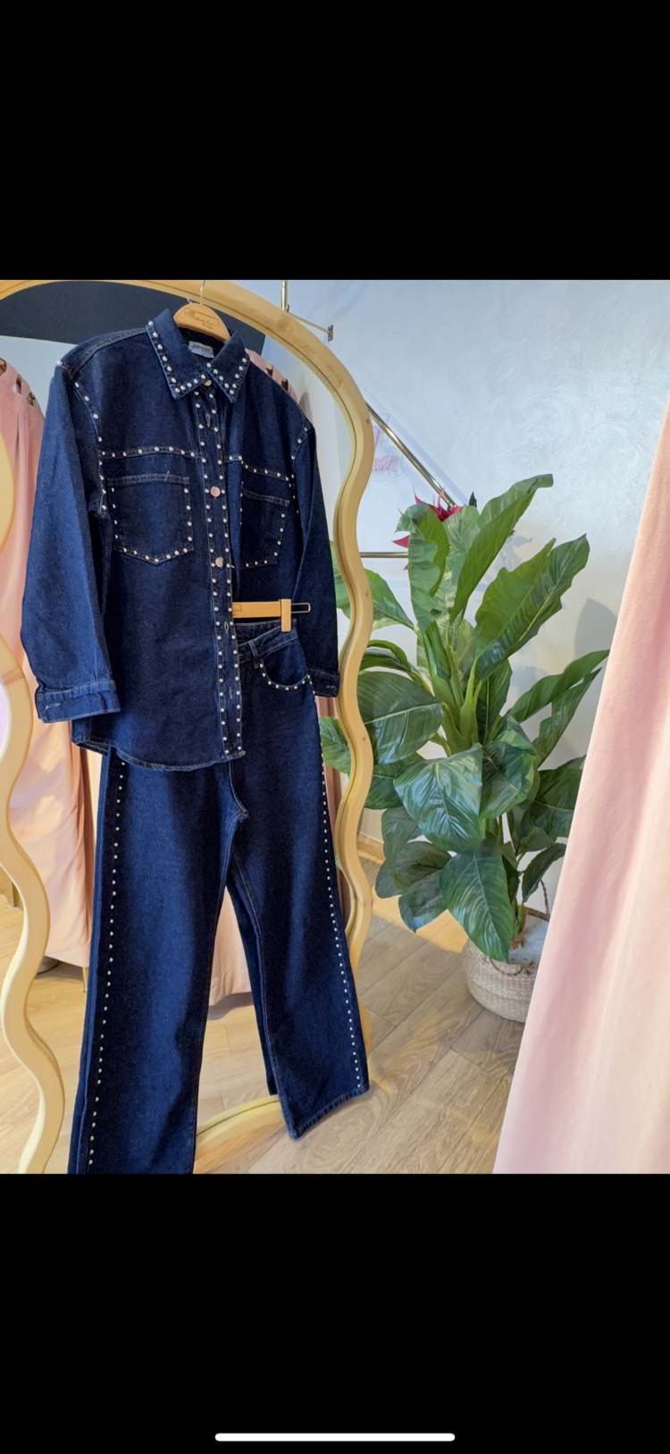 Zımba Detay Premium Denim Takım