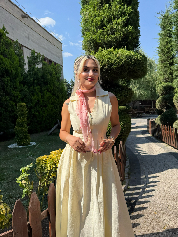  Limon Işıltısı Elbise 