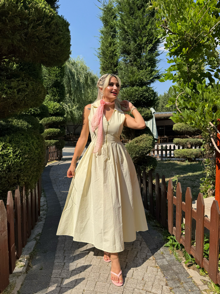  Limon Işıltısı Elbise 