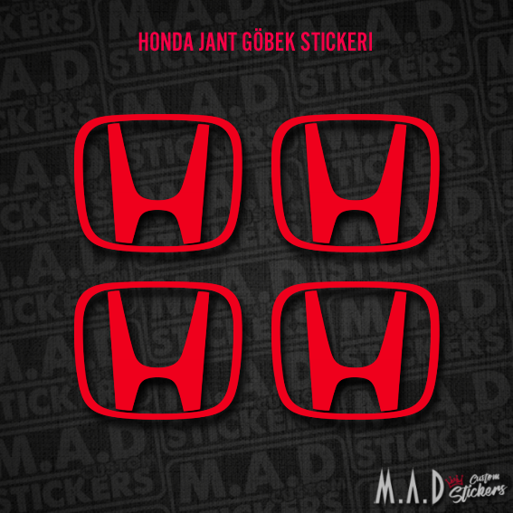 Honda jant göbeği stickerı (1 takım) (düz kapaklara uygundur)