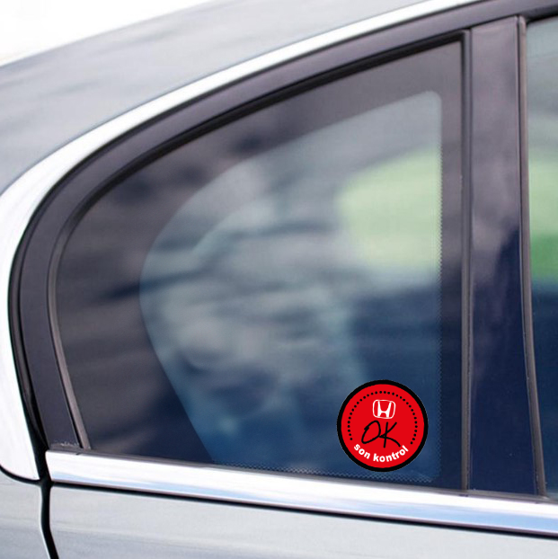 Honda Türkiye son kontrol sticker/etiket (kırmızı-içten)