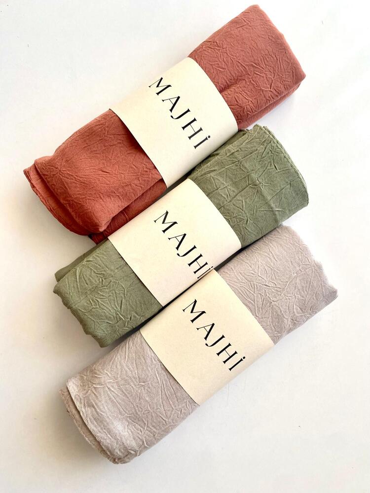 Hijab Kadın Bambu Crash Şal Modeli 3'lü Kadın Şal