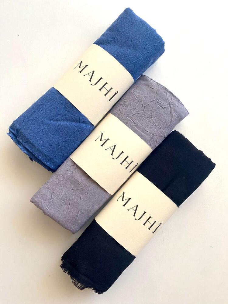 Hijab Kadın Bambu Crash Şal Modeli 3'lü Kadın Şal