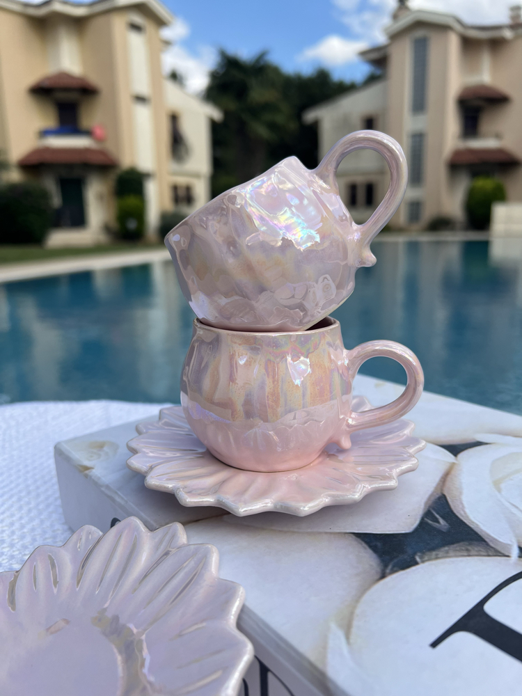 6 lı lale sedefli fincan takımı 120 ml