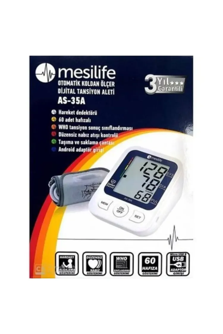 Mesilife Koldan Tam Otomatik Hafızalı Tansiyon Aleti As-35a
