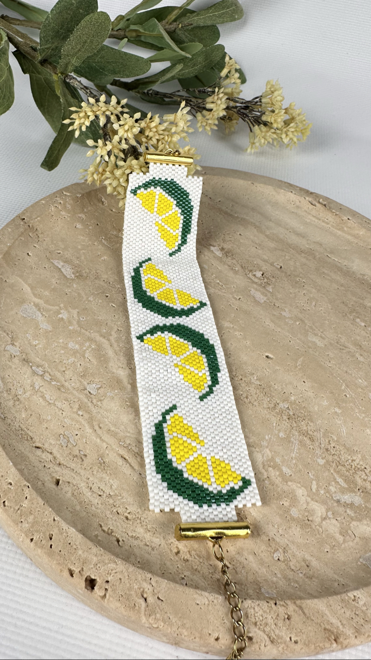 Limoncello - Miyuki limon dilimi desenli bileklik 