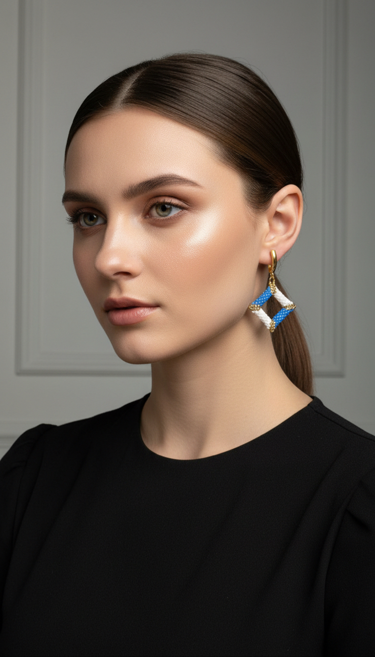 Maribel – El Yapımı Geometrik Boncuk Küpe