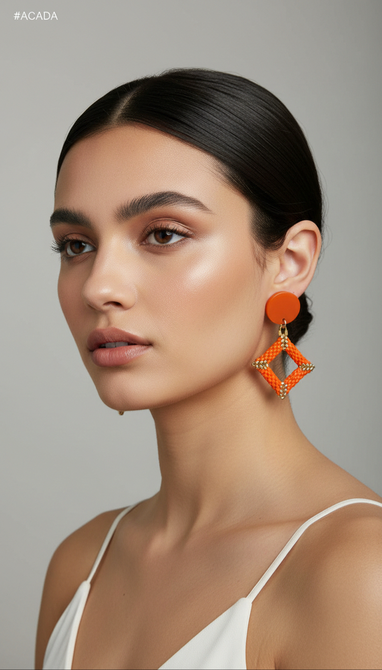 Coralle – El Yapımı Geometrik Boncuk Küpe