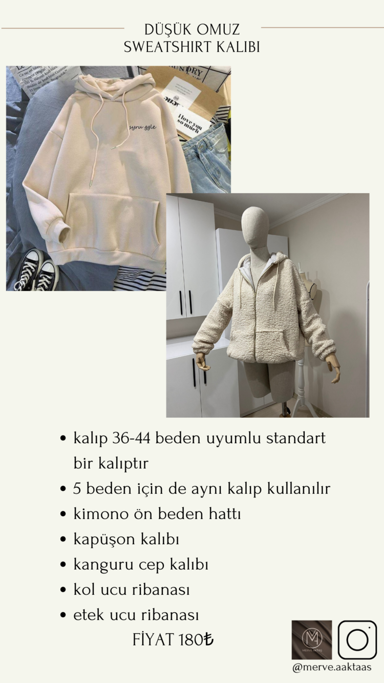 STANDART BEDEN DÜŞÜK OMUZ SWEATSHIRT KALIP
