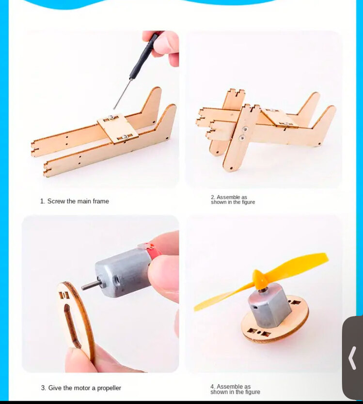 Elektrikli Taksi Uçak DIY Kiti, El Yapımı Bilim Deney Malzeme Kiti, Bilim ve Teknoloji Aletleri