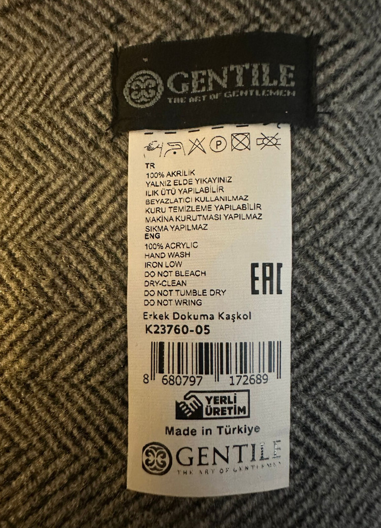 Gentile - Balık Sırtı Gümüş (Açık Gri) Atkı