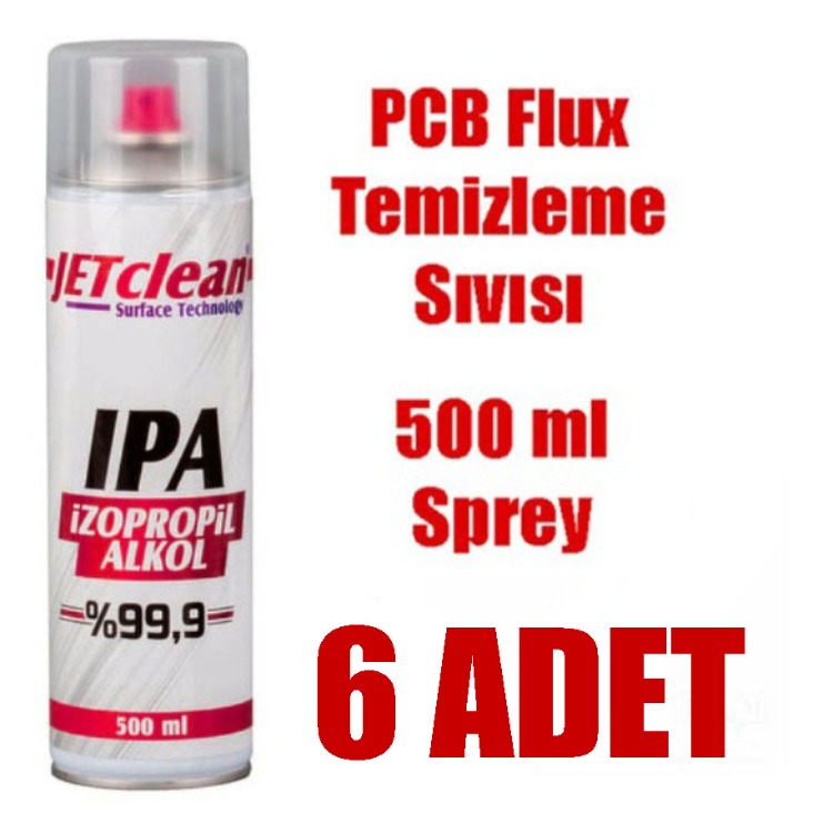 JetClean PCB Flux Temizleme Sıvısı Sprey 500ml 6 Adet