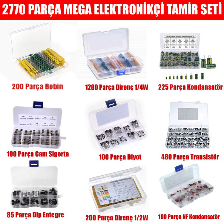 2770 Parça Mega Elektronikçi Tamir Seti Elektronik Parça Seti
