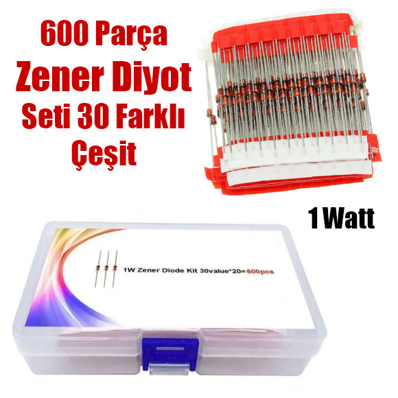 Zener Diyot Seti 600 Parça 1W Çantalı Set