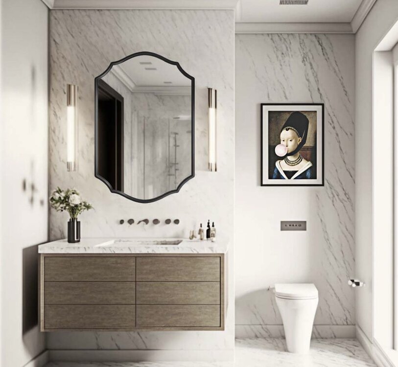 60x80 Siyah Çerçeveli Ayna