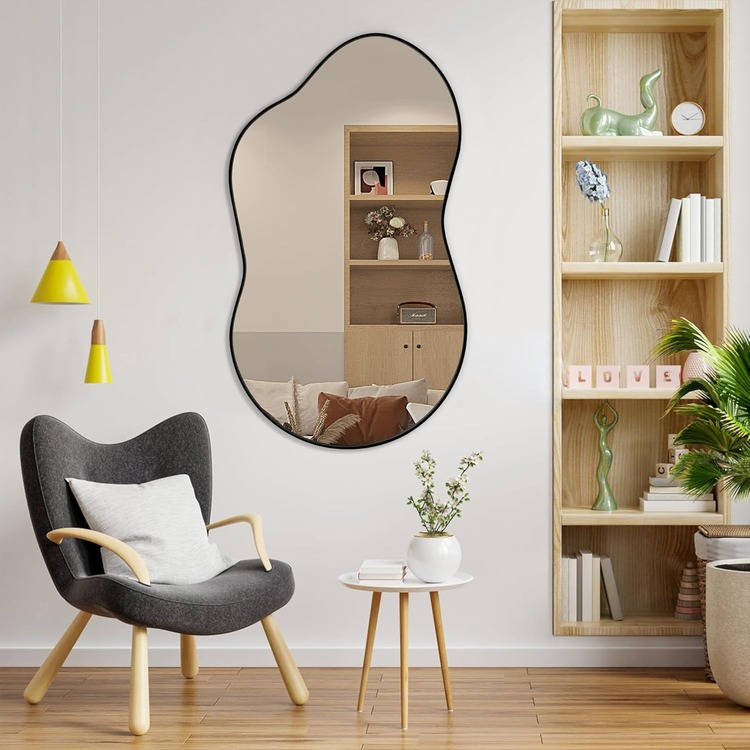 60x90 Asimetrik Siyah Çerçeveli Dekor Aynası