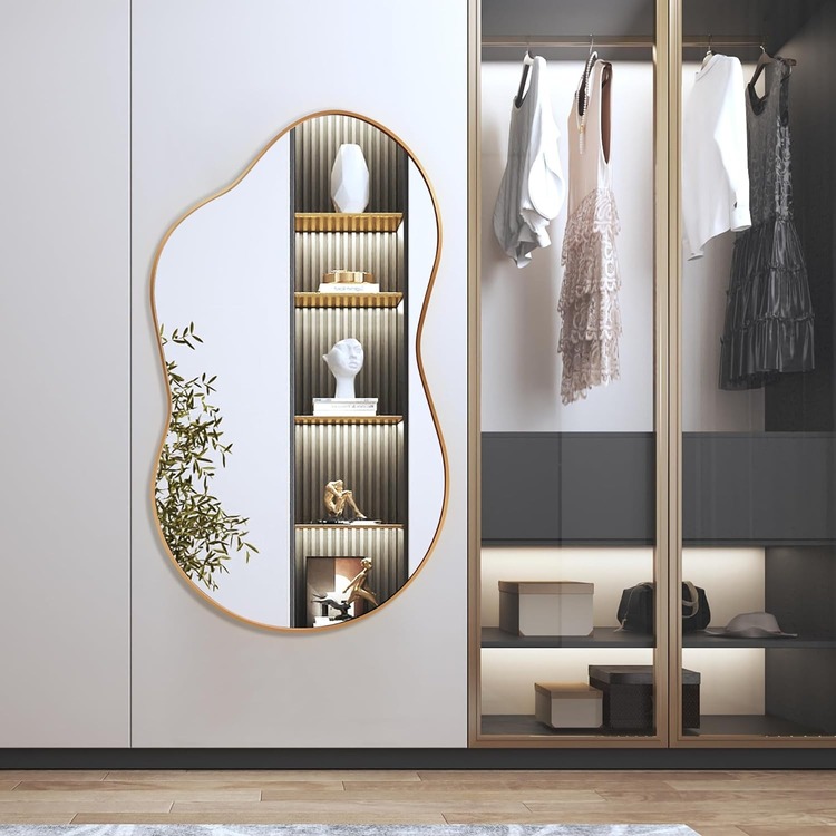 60x90 Asimetrik Gold Çerçeveli Dekor Aynası