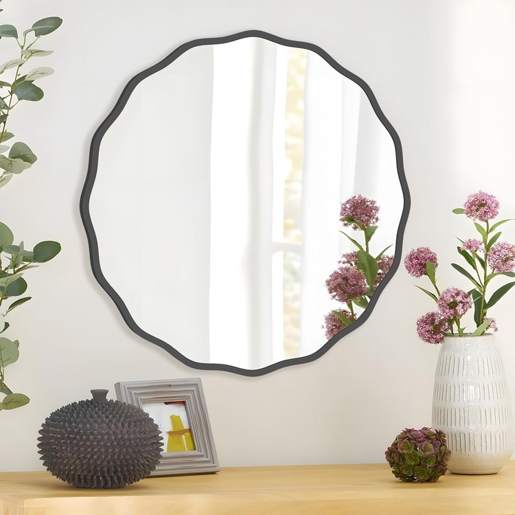 80x80 Asimetrik Siyah Çerçeveli Dekor Aynası