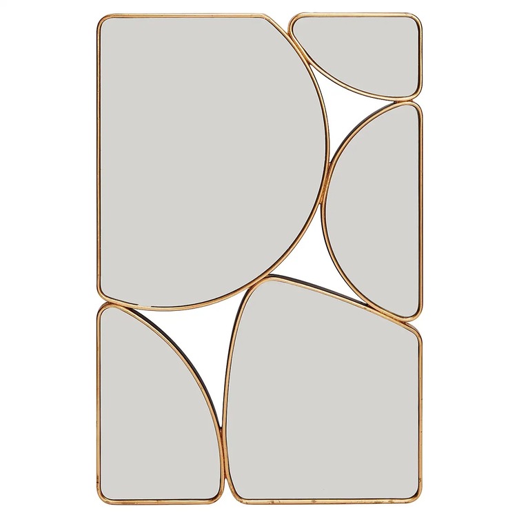 60x100 Asimetrik Gold Çerçeveli Dekor Aynası