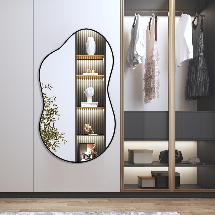 60x90 Asimetrik Siyah Çerçeveli Dekor Aynası
