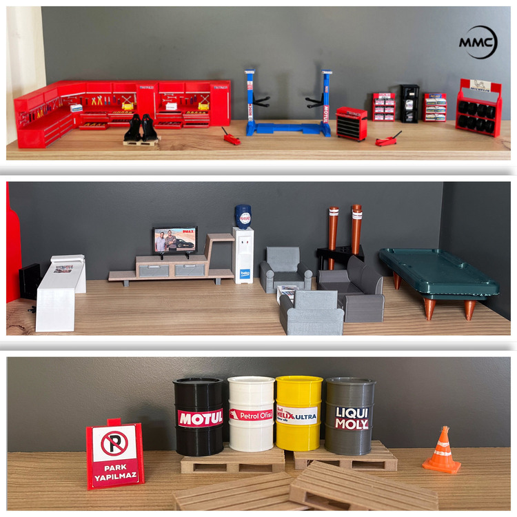 1/18 - 1/24 Garaj Ekipmanları Set