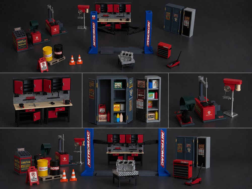1/18 Garaj Ekipman Set 