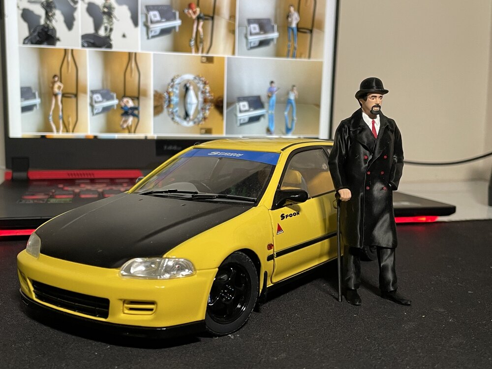 1/18 Bastonlu ve Paltolu Adam Figürü
