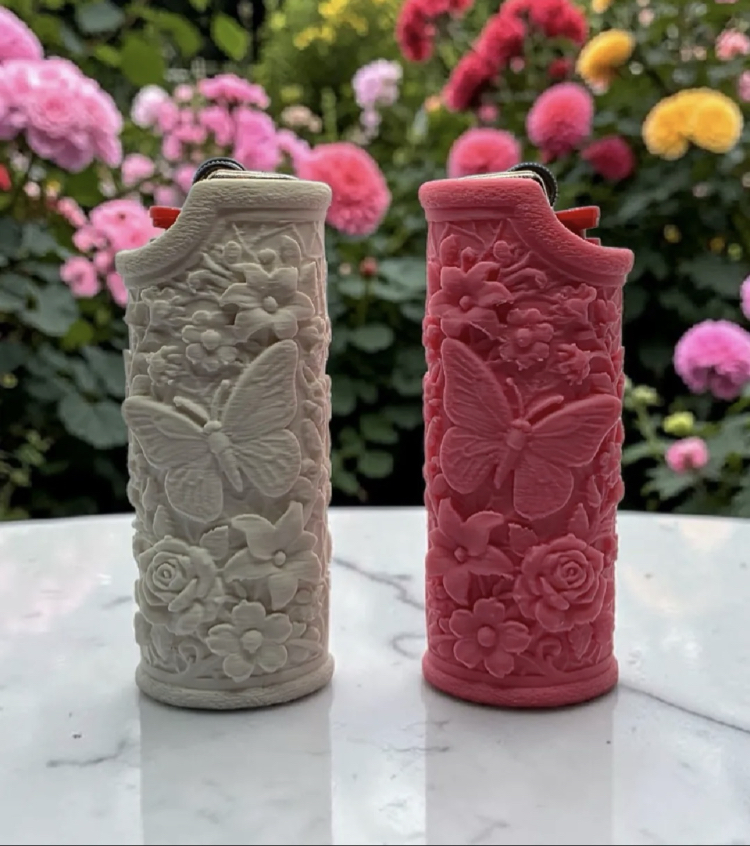 Kelebek ve Çiçek Bahçesi Çakmak Kılıfı