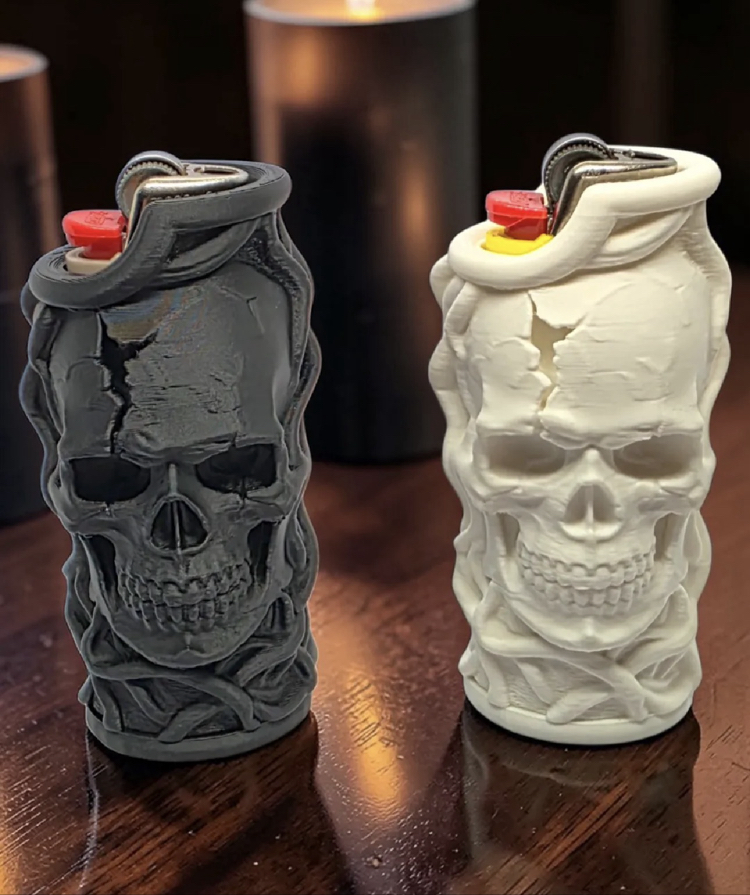 Kurukafa (Skull) Oymalı Çakmak Kılıfı