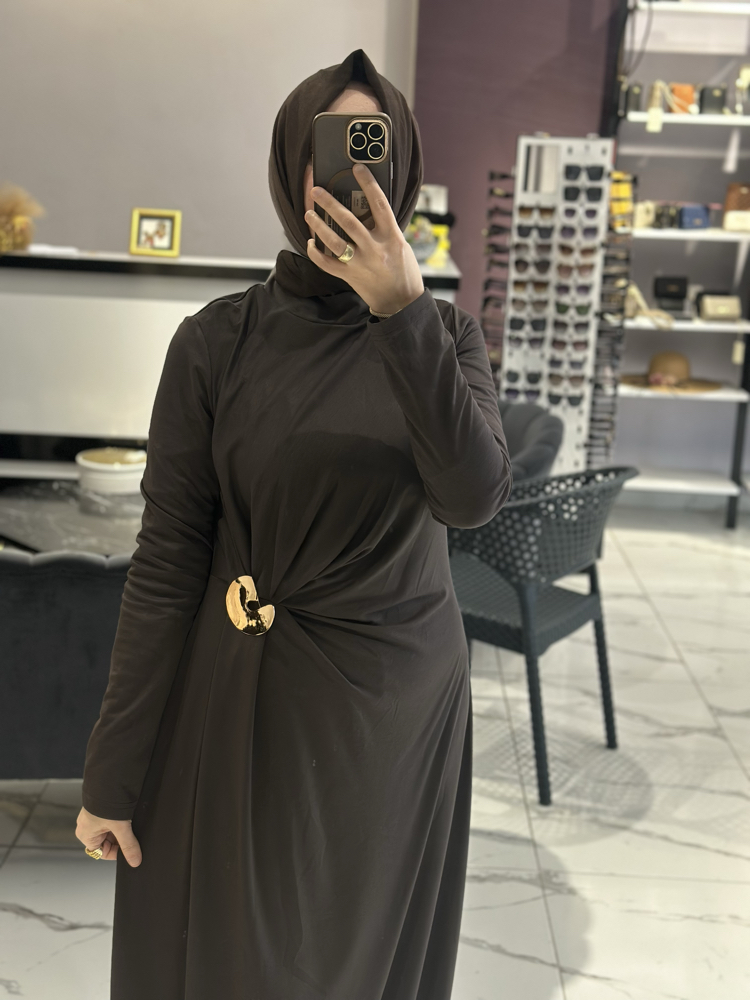 ALMARWAHBLACK KAHVERENGİ ELBİSE