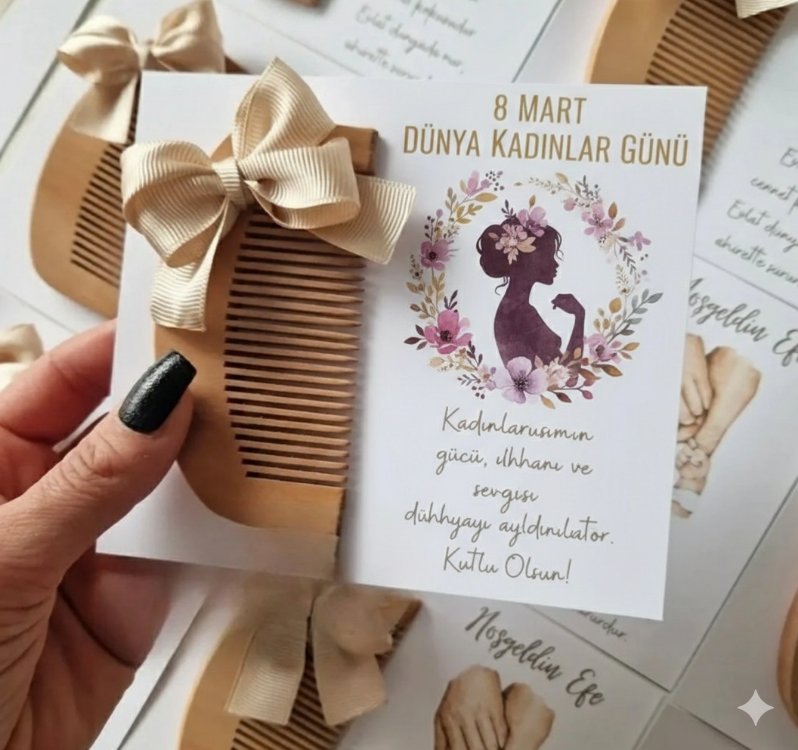 Kadınlar Günü Hediyelik Tarak