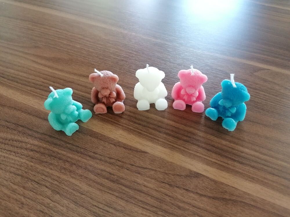 Renkli Ayıcıklı Mum 45 adet