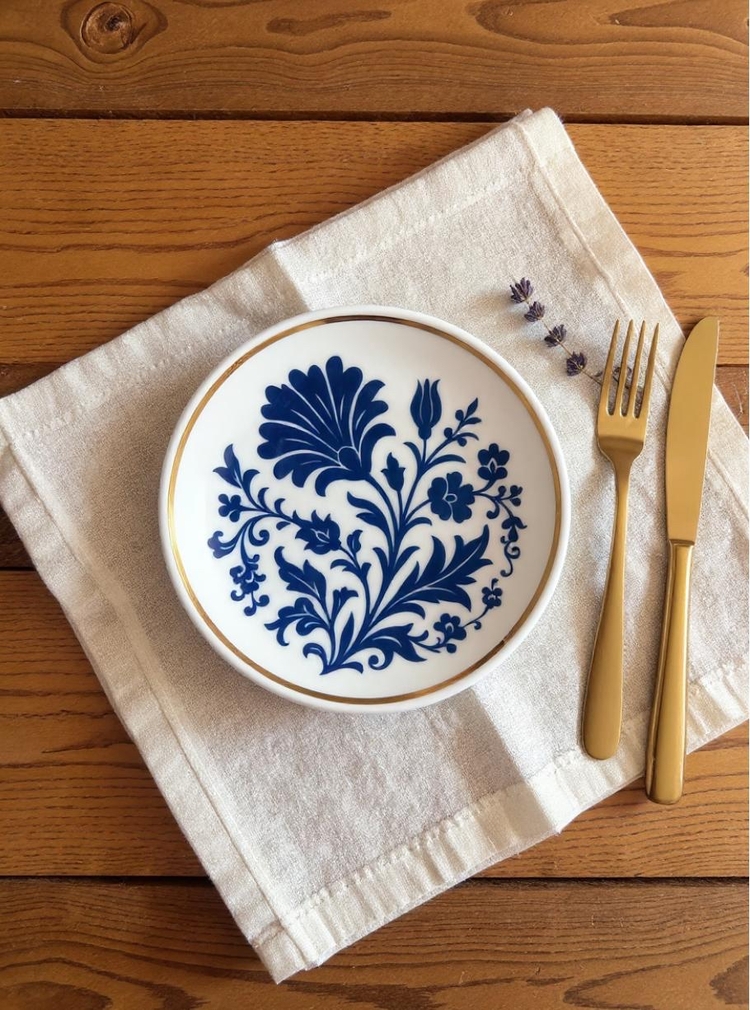 MOTIFF Modern Çini Desenli Tatlı/Sunum Tabağı