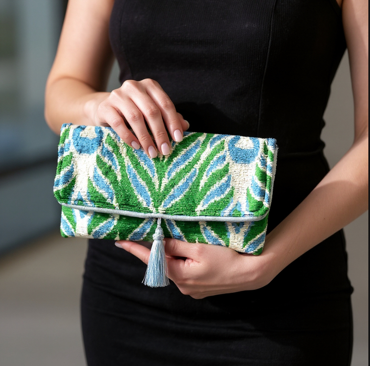 İkat Kadife Clutch El Çantası