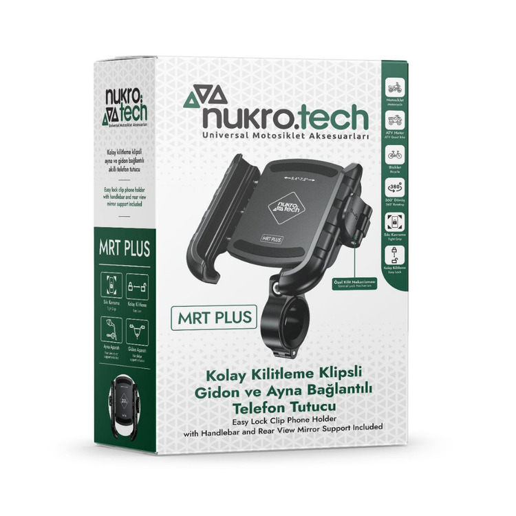 Nukrotech MRT PLUS Klipsli Motosiklet Telefon Tutucu